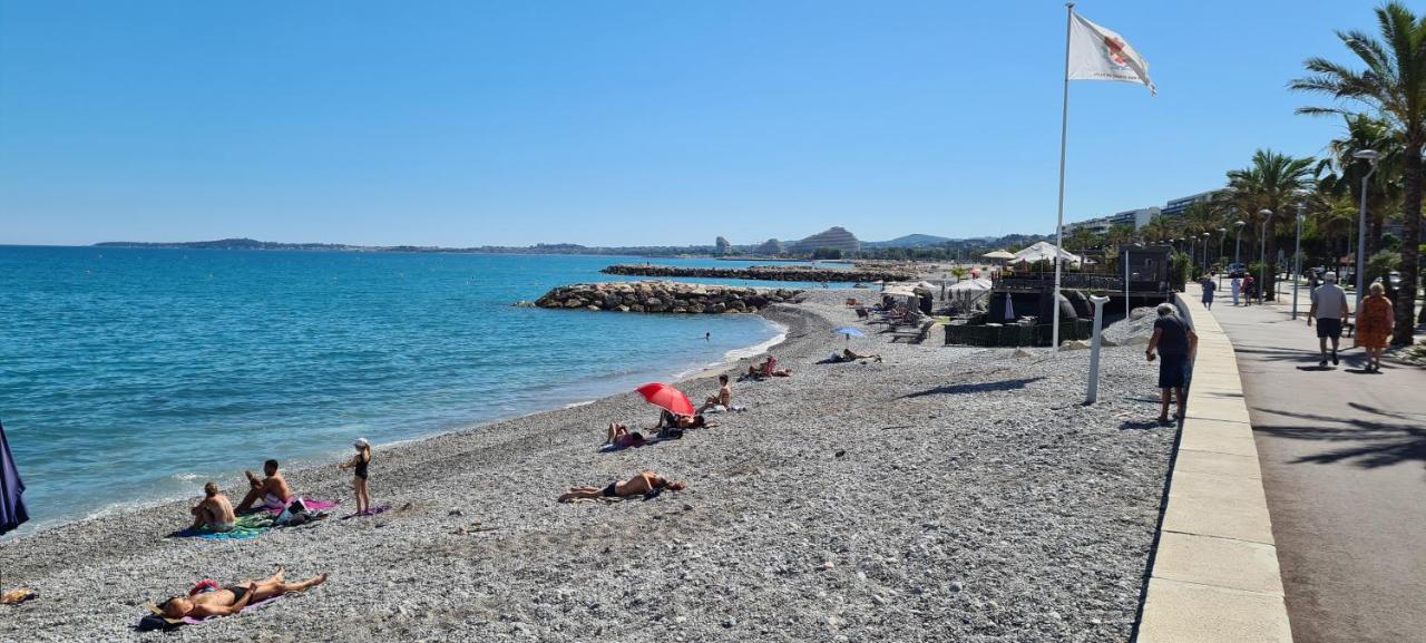 Studio De La Plage - Mer, Terrasse Et Garage Cagnes-sur-Mer Exteriör bild